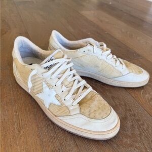 MEN Golden Goose Cream and White BALLSTAR Sneakers